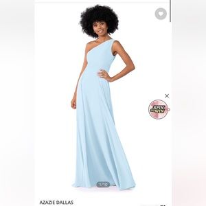 Azazie sky blue bridesmaid dress